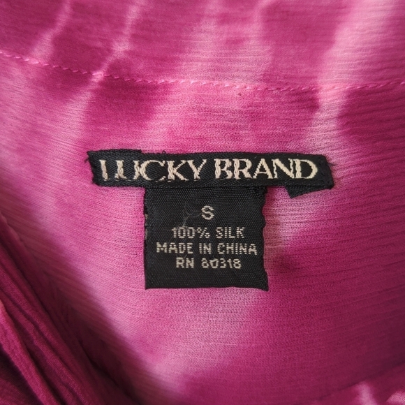 Lucky Brand Y2K Vintage Tie Dyed Silk Strapless A-Line Mini Wrap Dress Purple S - Picture 4 of 12